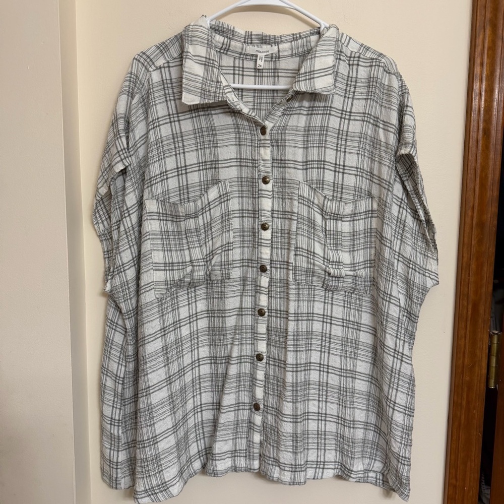 Maurices Black and White Checkered Shirt